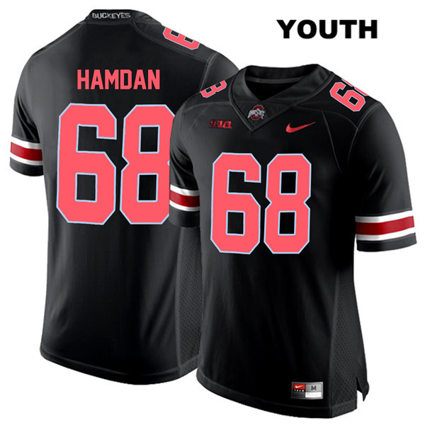 Ohio State Buckeyes Youth Zaid Hamdan #68 Red Number Black Authentic Nike College NCAA Stitched Football Jersey CN19H38IS